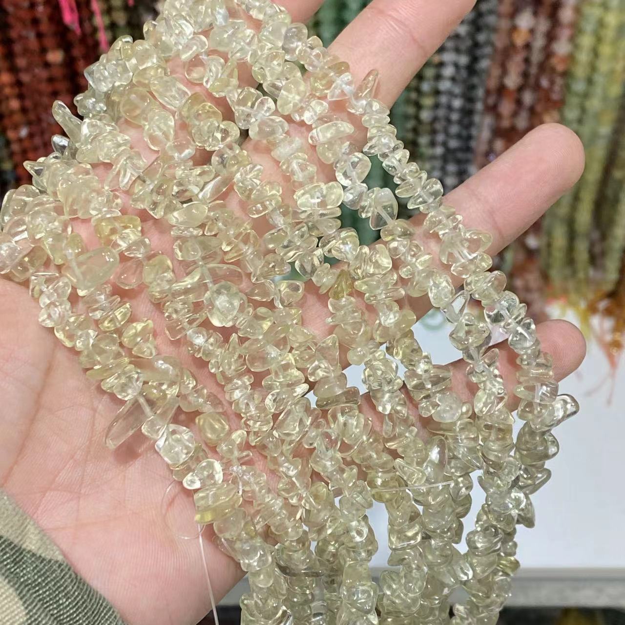 Citrine Chips ŝnuro