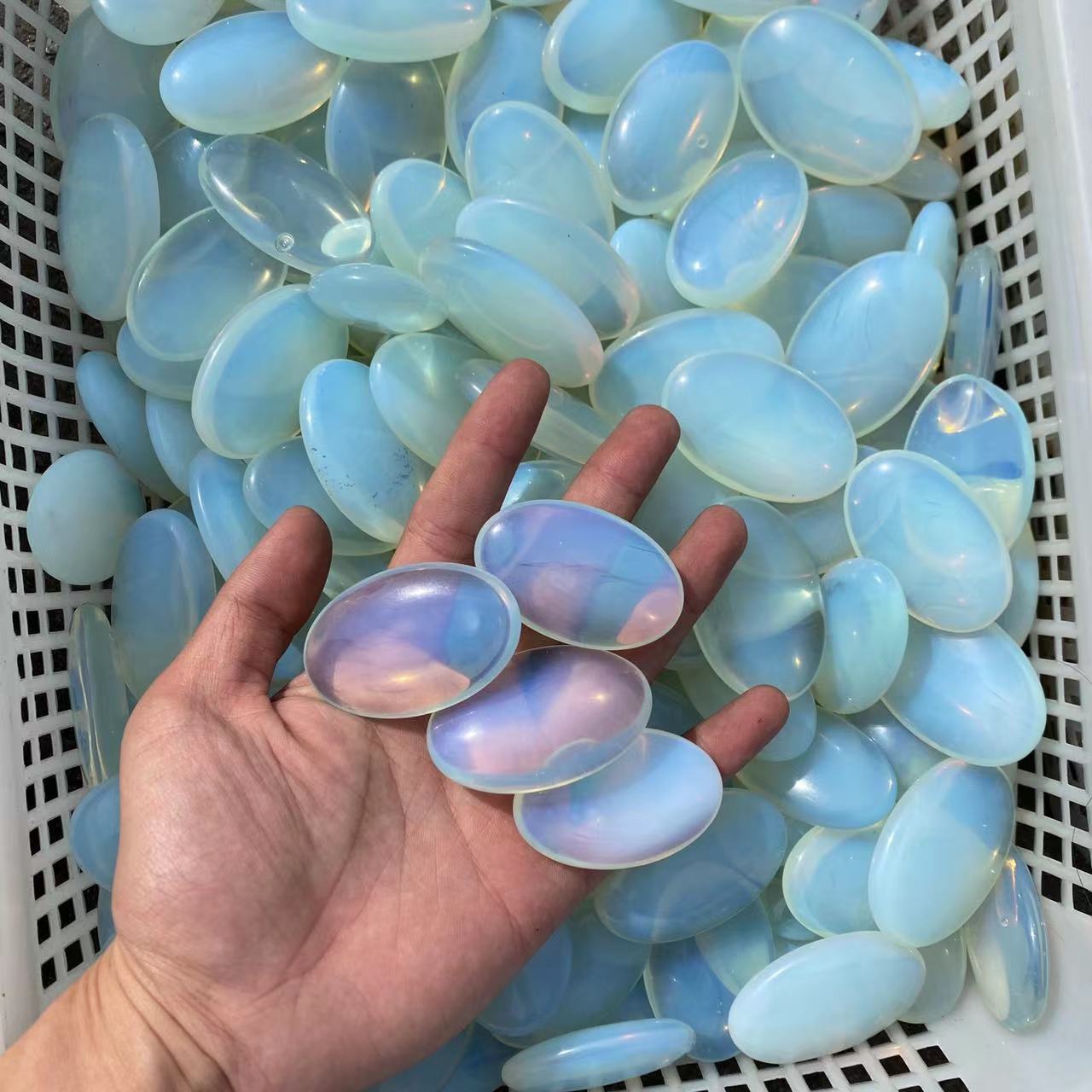 White Opalite Palm Stone Clear , price by kg