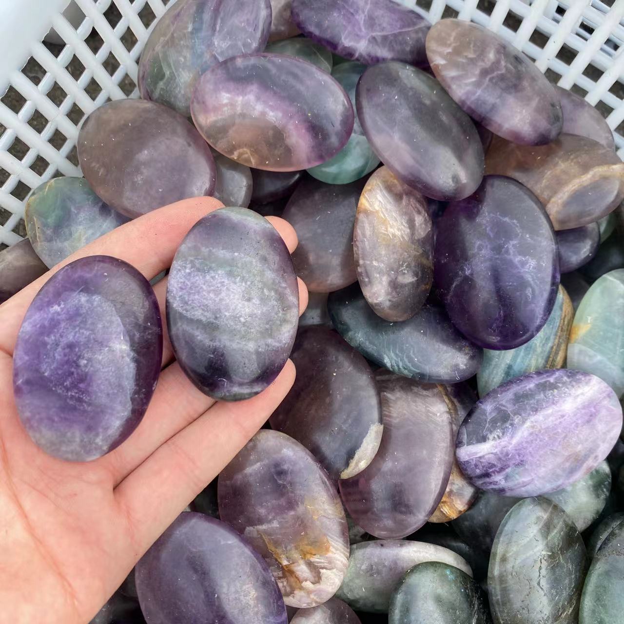 Fluorite Palm Stone, price by kg