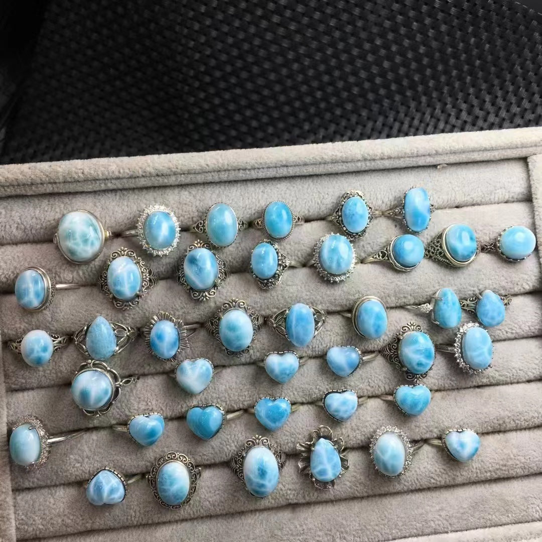 Larimar #3 Arĝenta Ringo