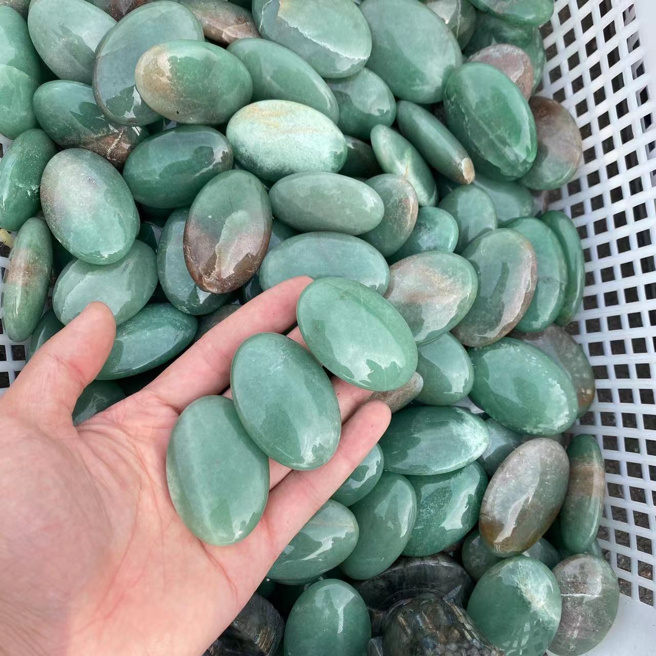 Green Aventurine Palm Stone, price by kg