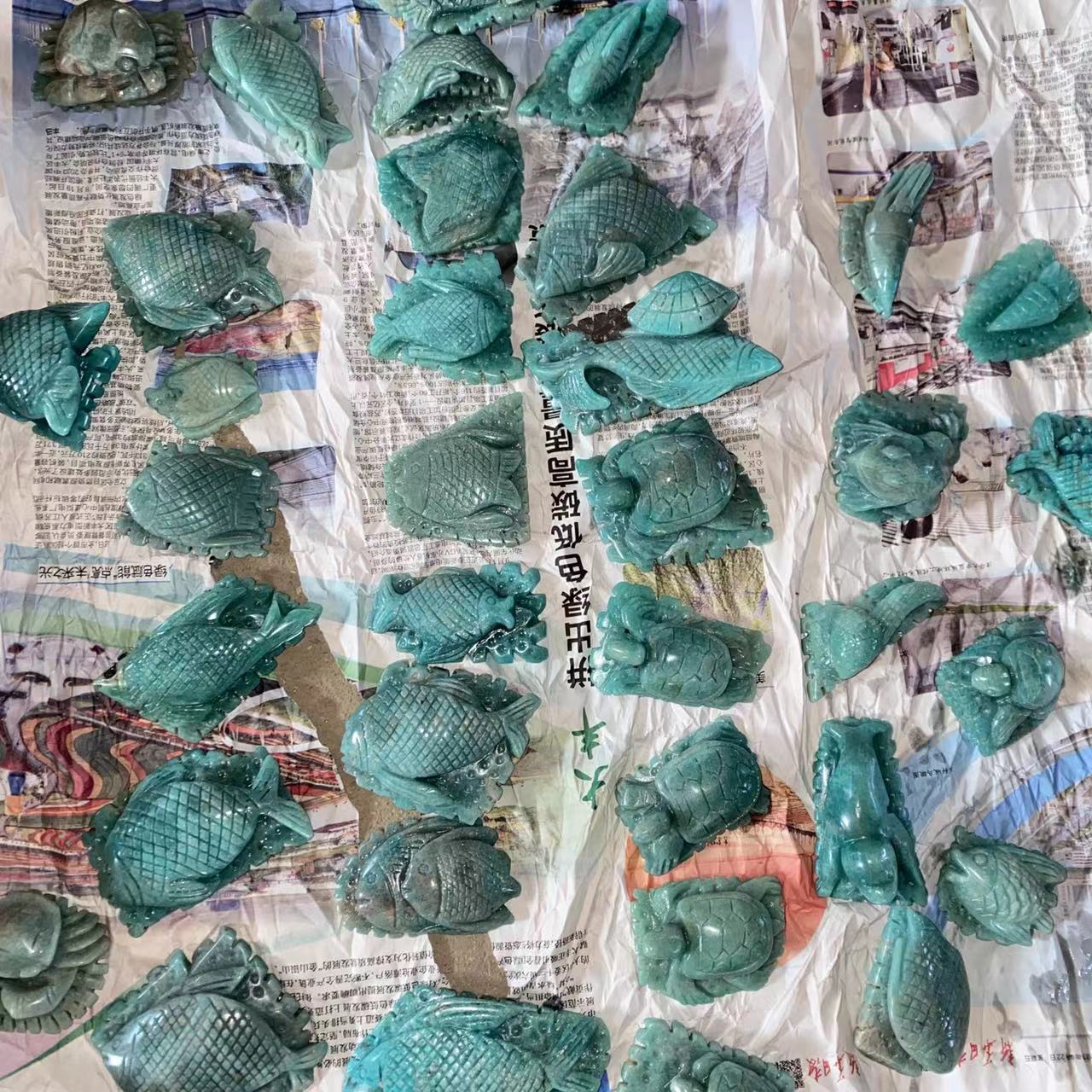 Amazonite mixed animal carving, price by kg