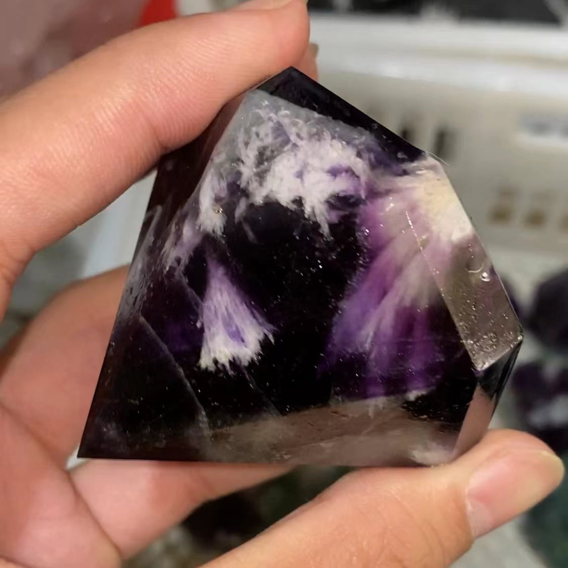 Fluorita diamanta ĉizado 5~6cm, prezo je kg