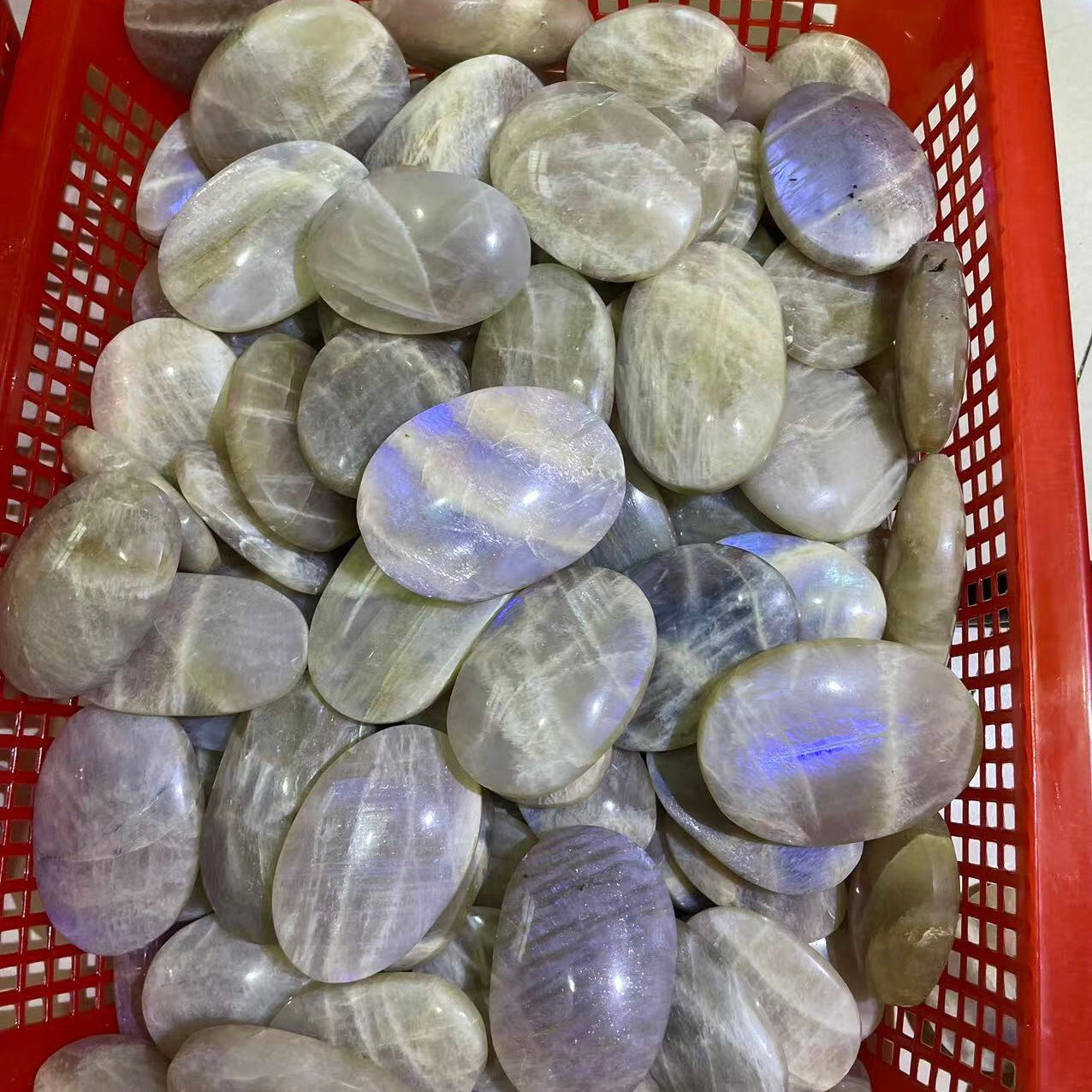 Blue Moonstone Palm Stone, price by kg