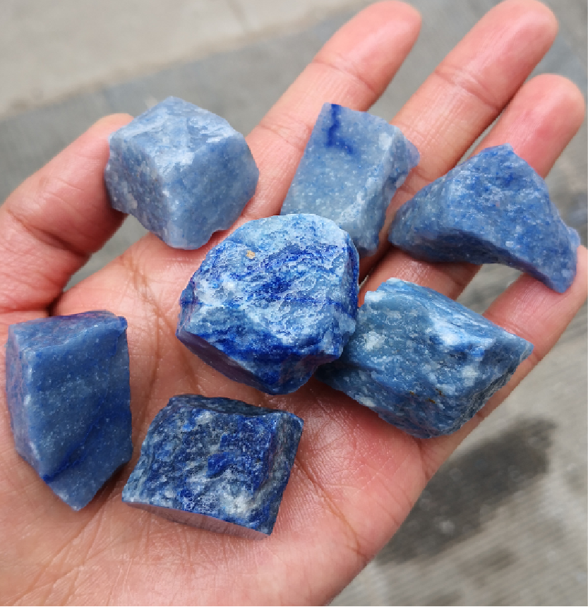 Blua Aventurine kruda ŝtono 20~40mm, prezo per kg