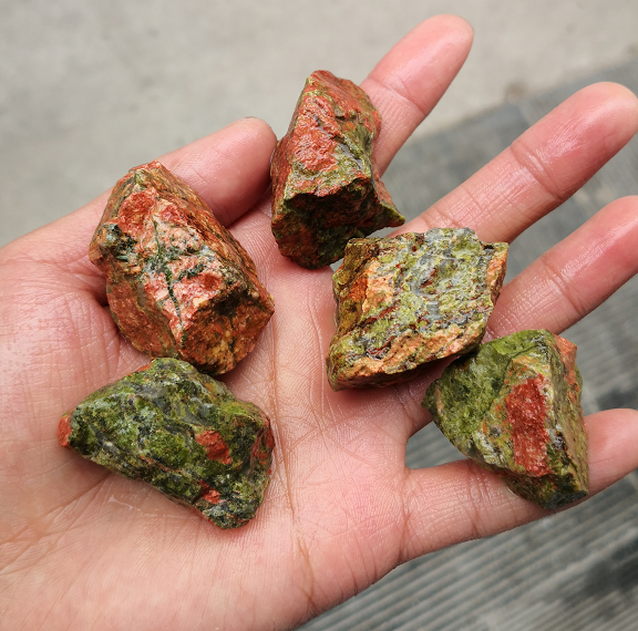 unakite kruda ŝtono 20~40mm, prezo per kg