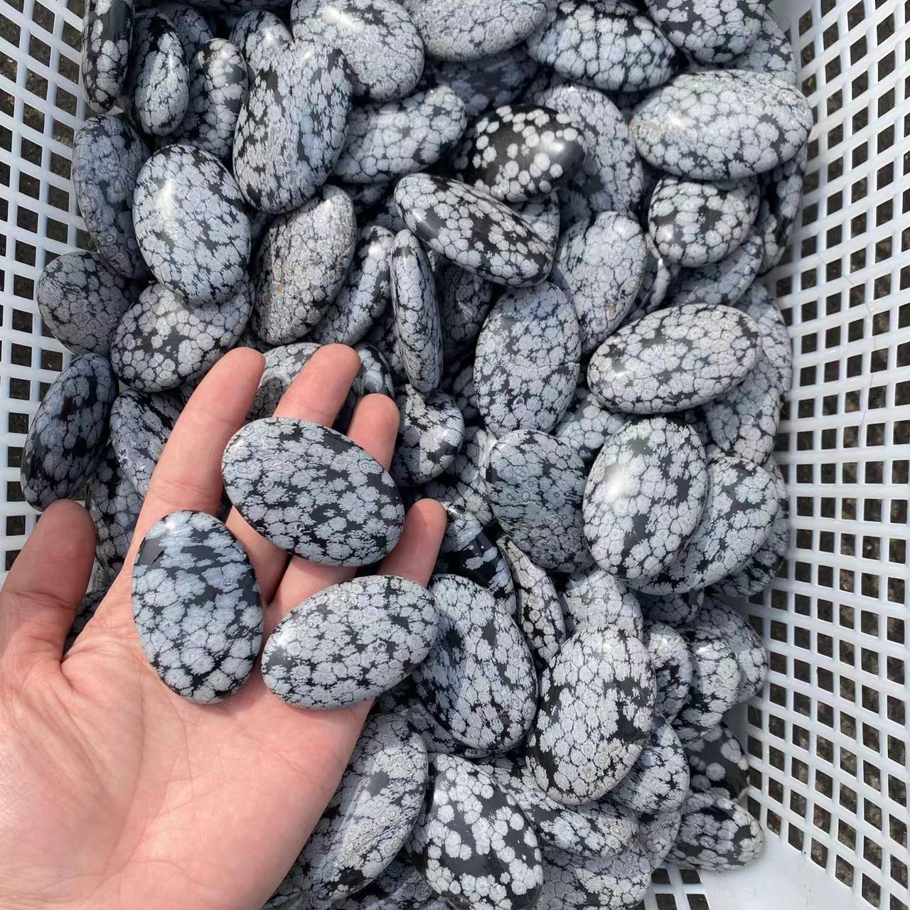 Snowflake Obsidian Palm Stone, price by kg