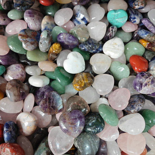 Mixed material heart 30*10mm, price by kg
