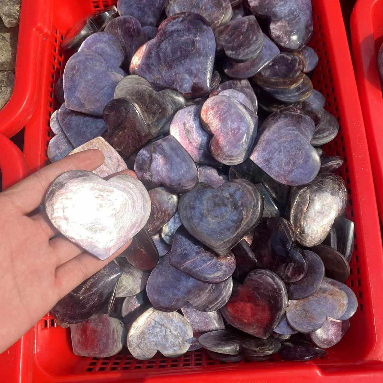 Flash Lepidolite Heart, price by kg