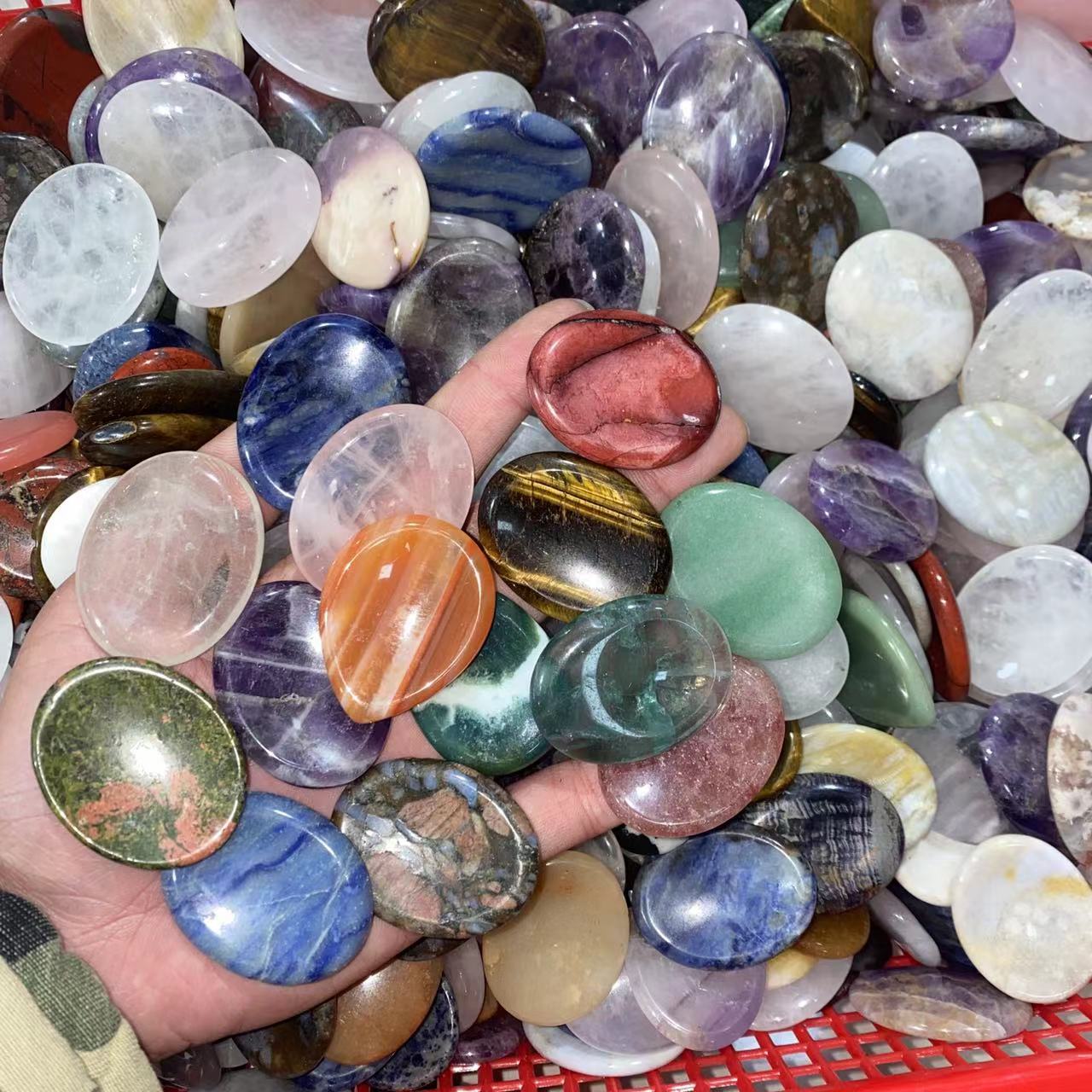 Mixed material Worry stone 45mm, price by kg