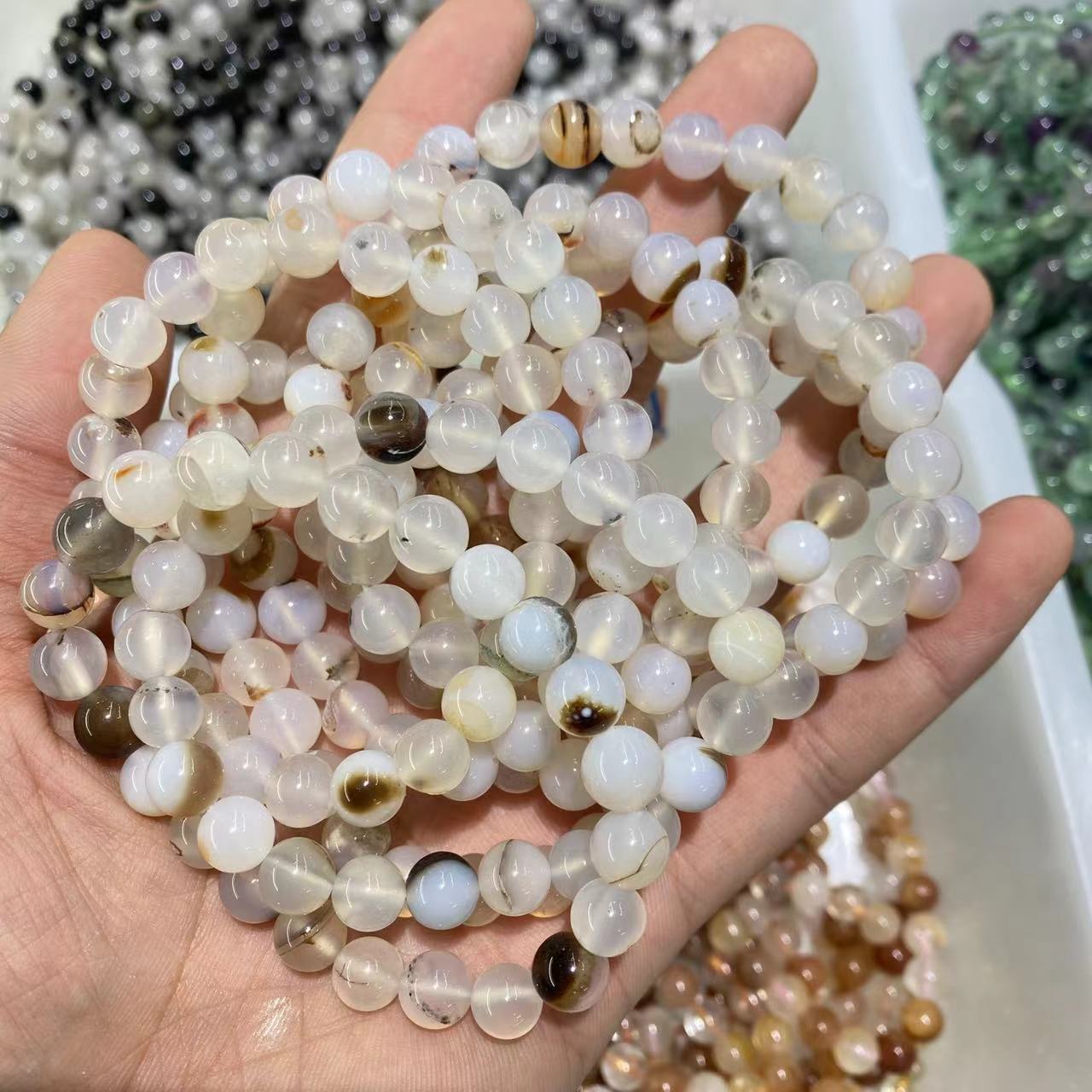 White Agate Bracelet 8mm
