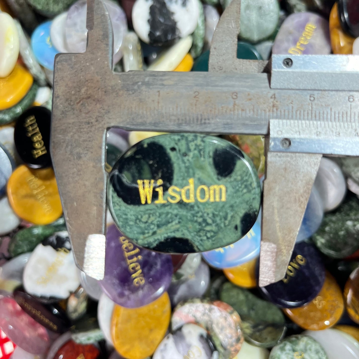 Mixed material printed Palm Stone 40mm, price by kg