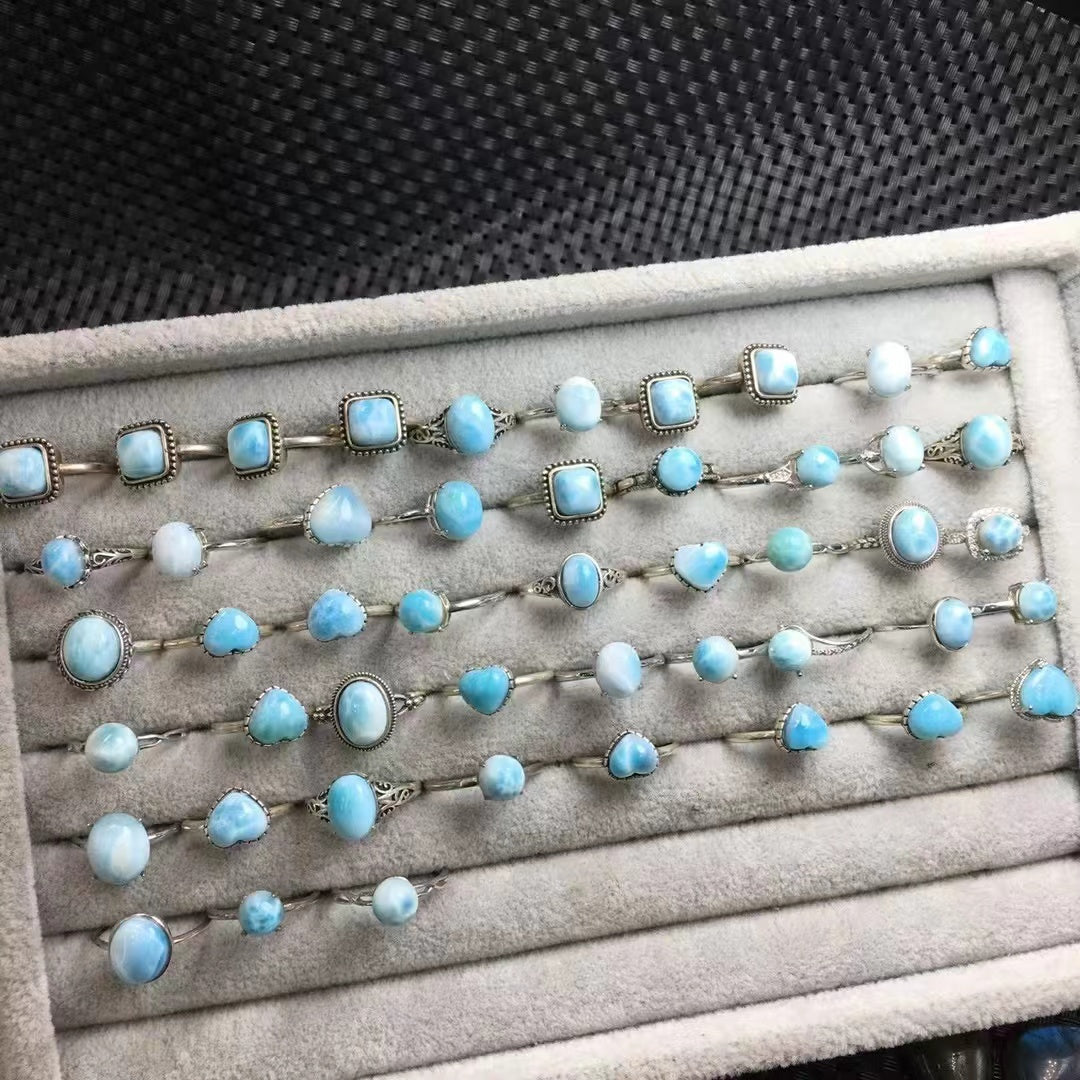 Larimar #1 Arĝenta Ringo
