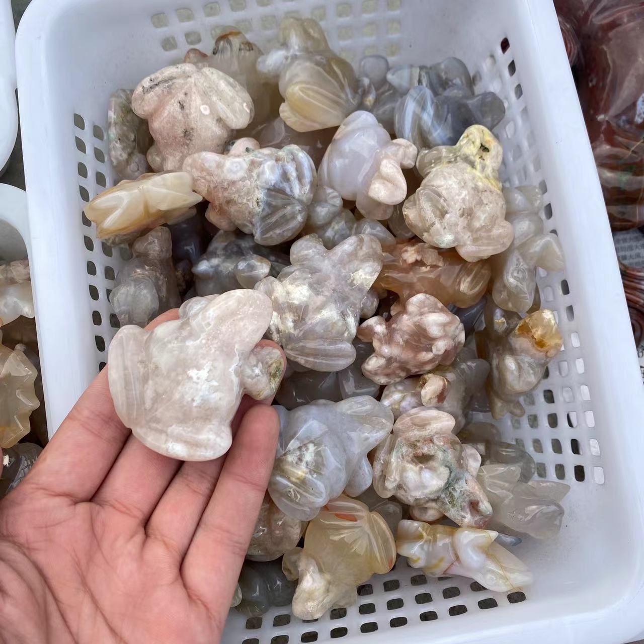 5cm agate geode animal carvings, price by pc