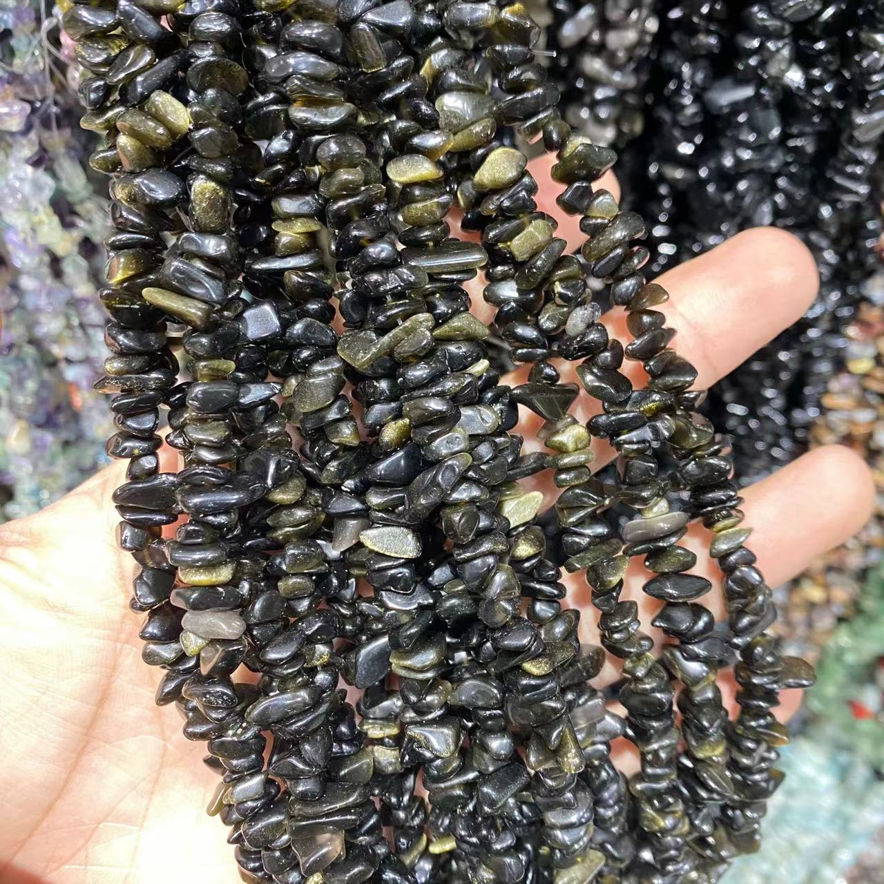 Ora Obsidian Chips-ŝnuro