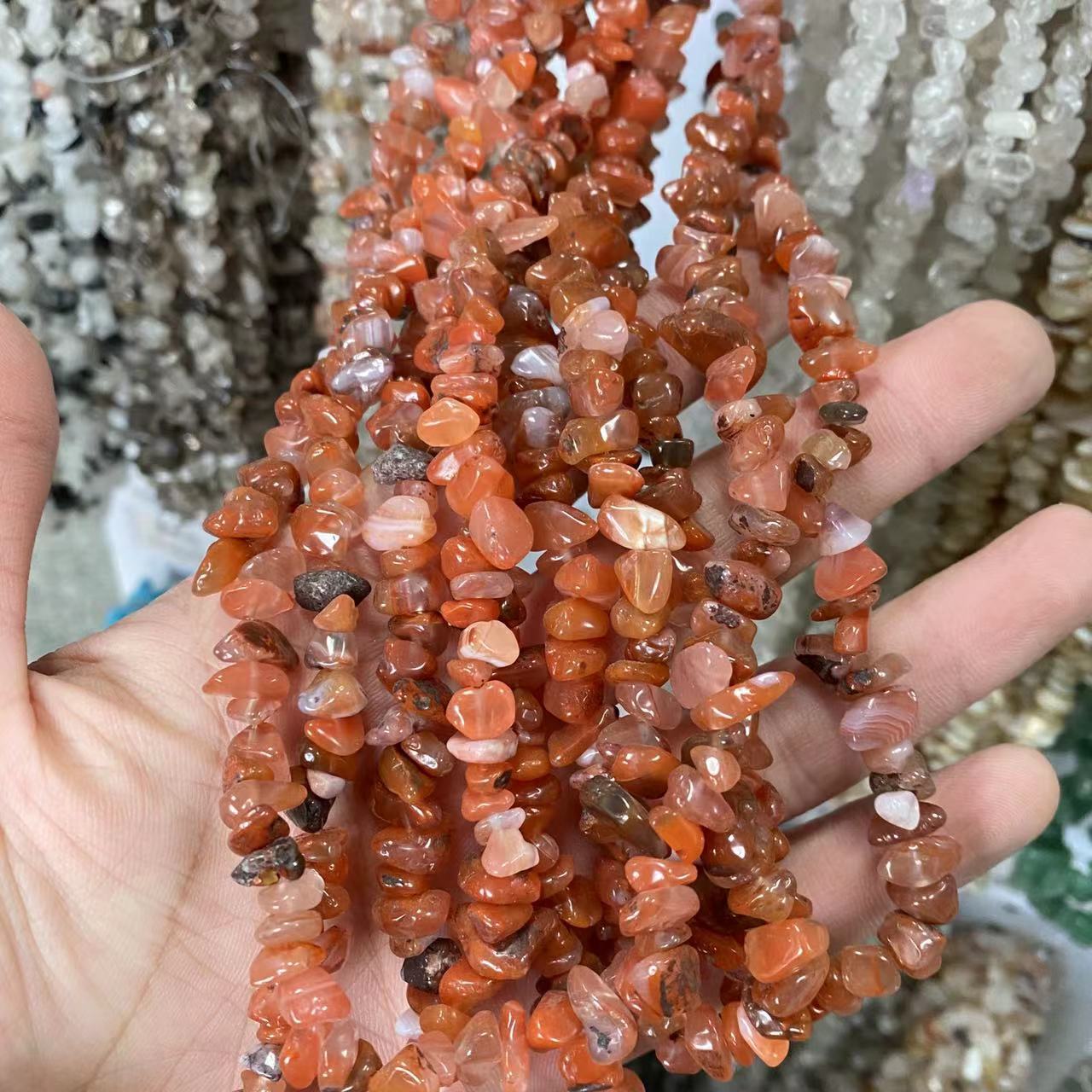 Suda Ruĝa Agata blatoj ŝnuro