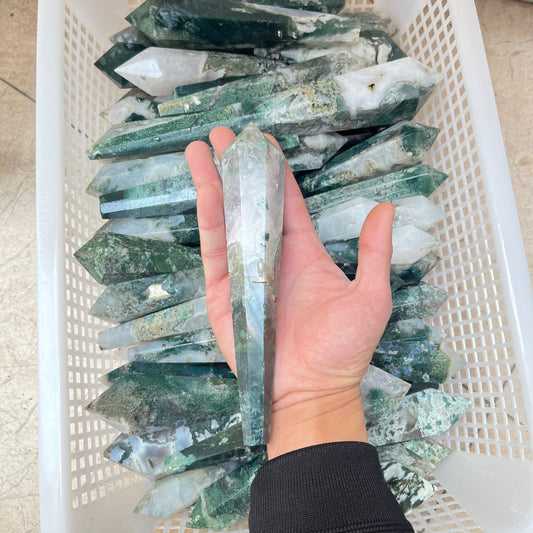 Moss agate scepter, price by kg