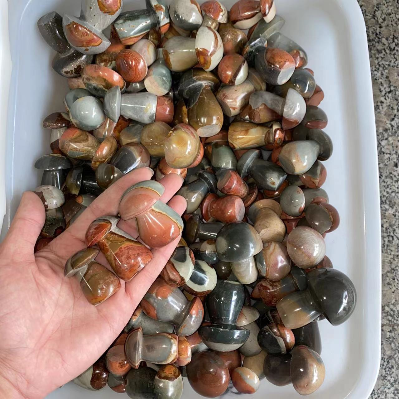 polychrome jasper small mushroom, price by kg