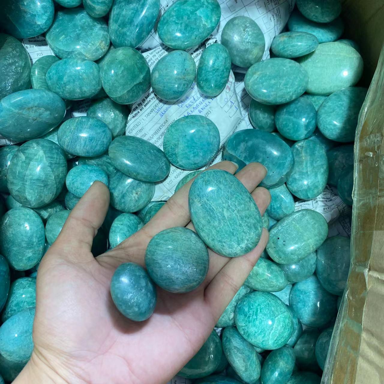 Amazonite palm stone, price by kg