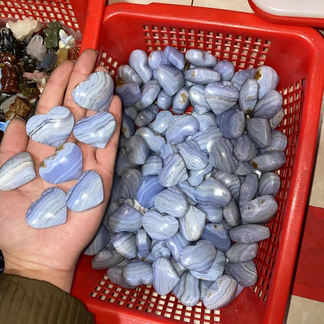 Blue Lace Agate Heart, price by kg