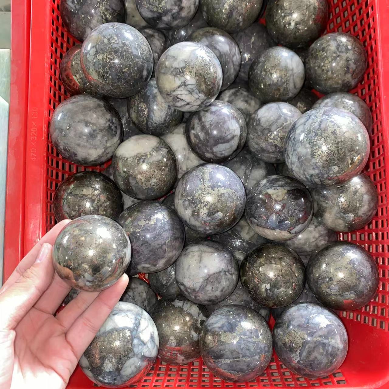 Chalcopyrite agate sphere, price by kg