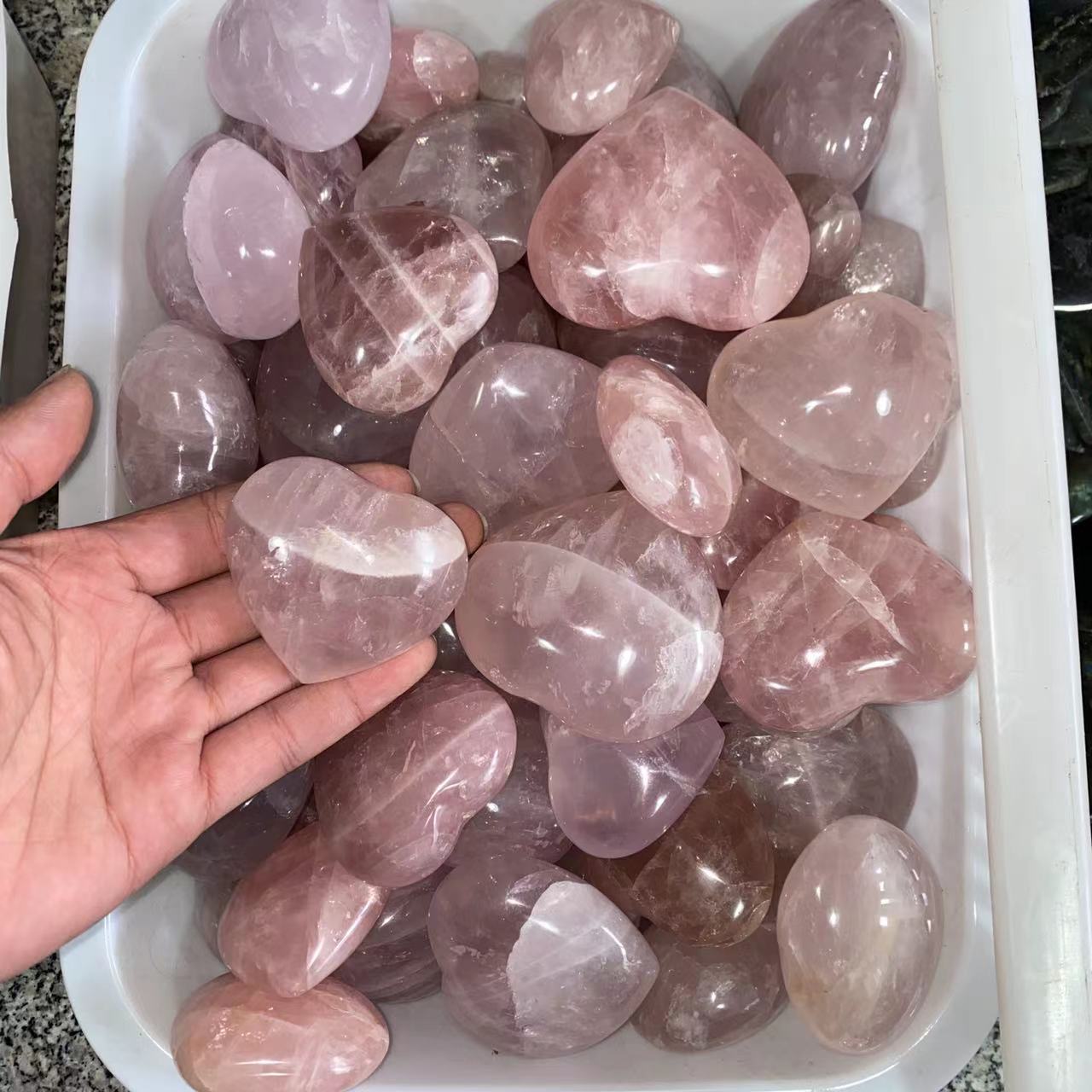Rose Quartz Heart A, price by kg