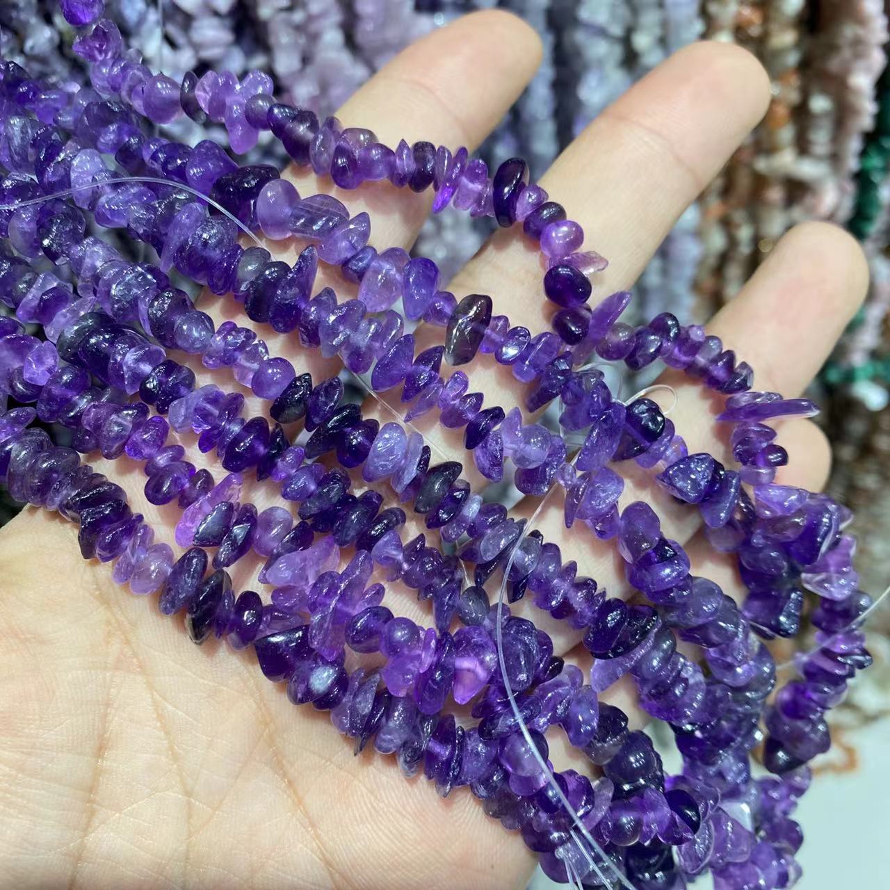 Amethyst Chips ŝnuro