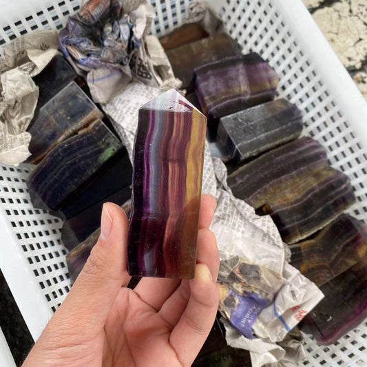 Color Fluorite Raw Stone Tower, price by kg