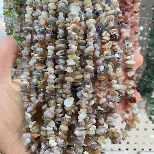 Bocvana Agate Chips-ŝnuro