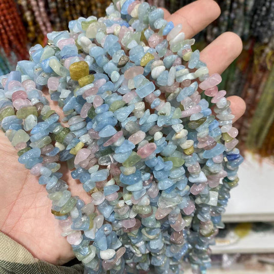Morganite Chips-ŝnuro