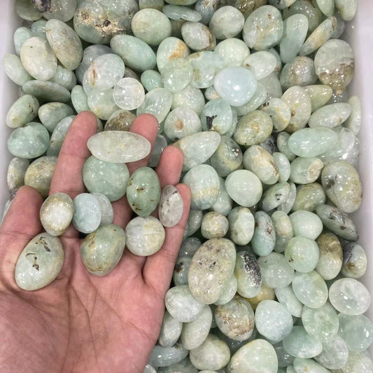 Blue Prehnite tumbles, price by kg