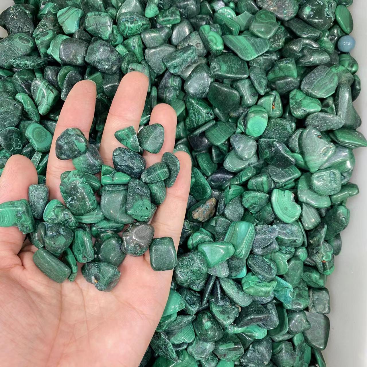 Malachite tumbles, price by kg