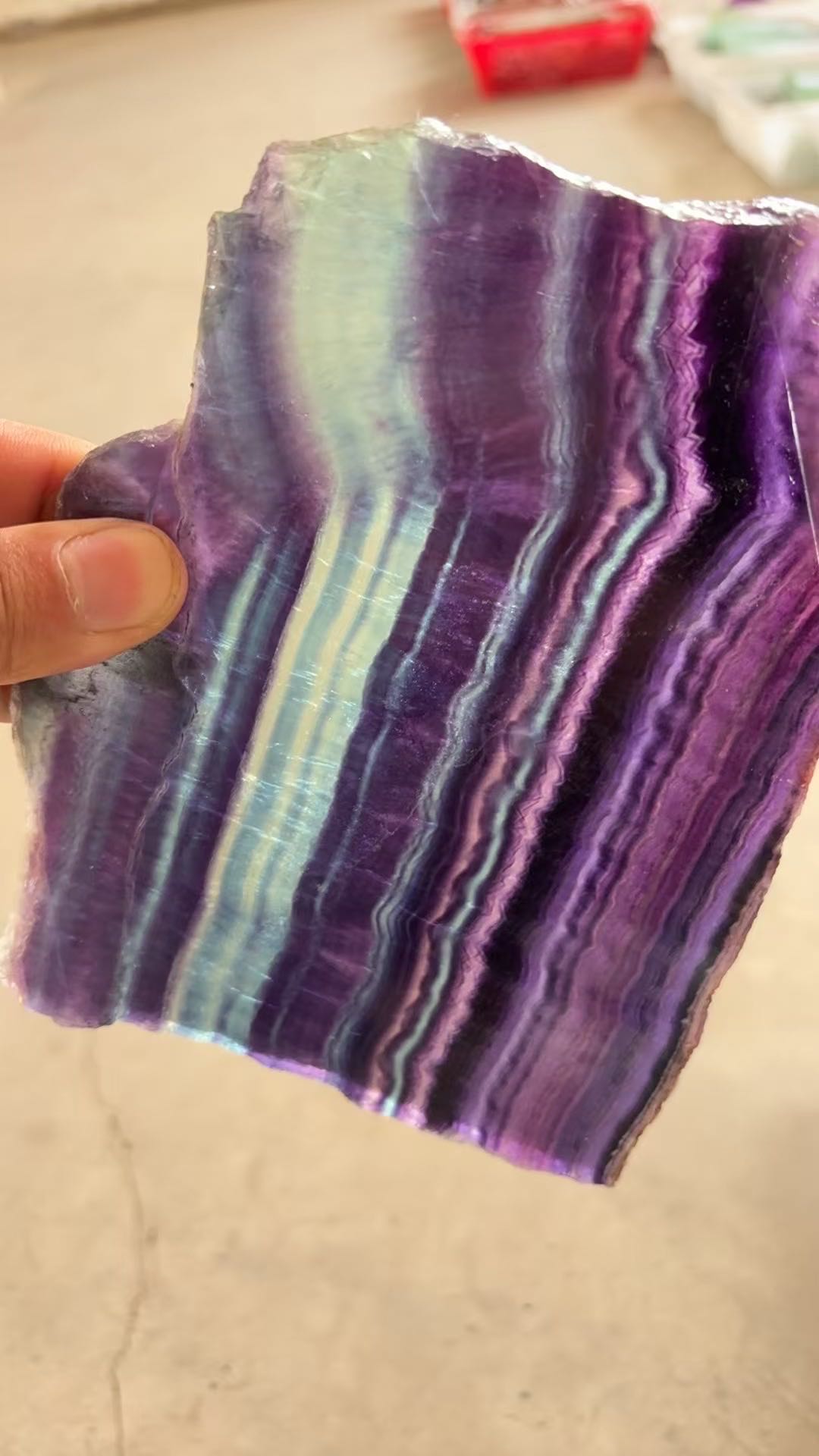 Color fluorite slab, price by kg