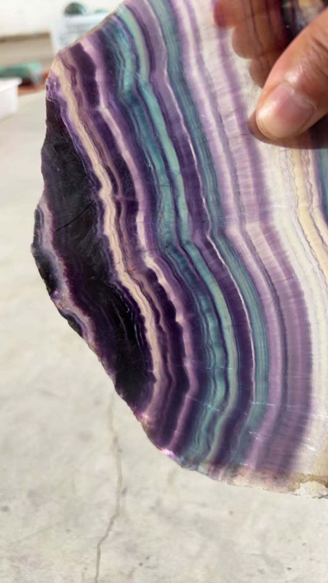 Color fluorite slab, price by kg