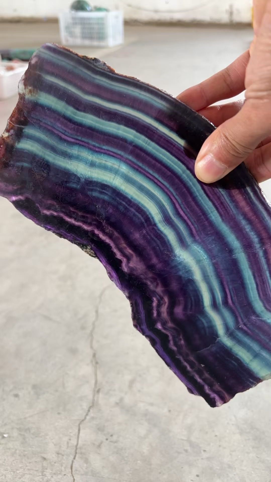 Color fluorite slab, price by kg