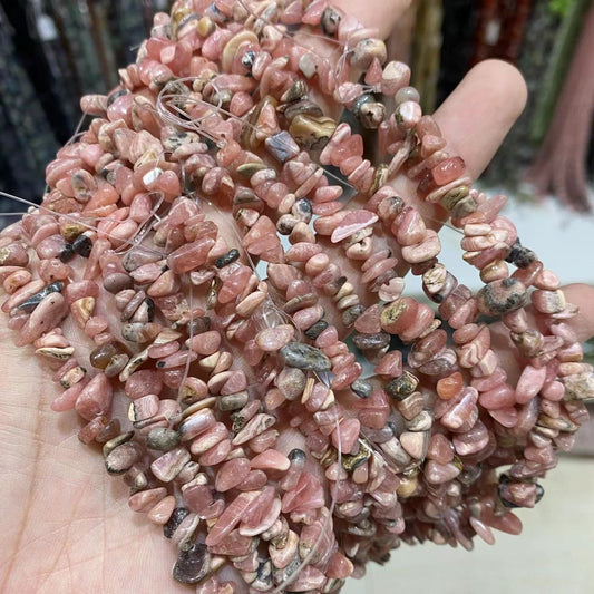 Rhodochrosite Chips-ŝnuro