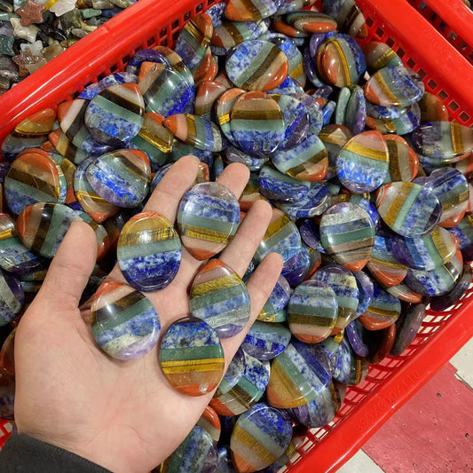 Seven Chakra Worry Stone 40mm, price by kg