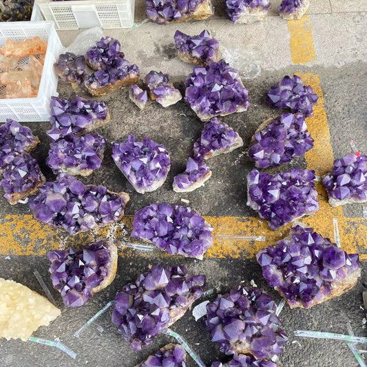 Congo amethyst cluster, raw stone, price by kg