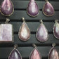 Lepidolite Big water drop Silver Pendant