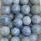 Blue calcite spheres, price by kg